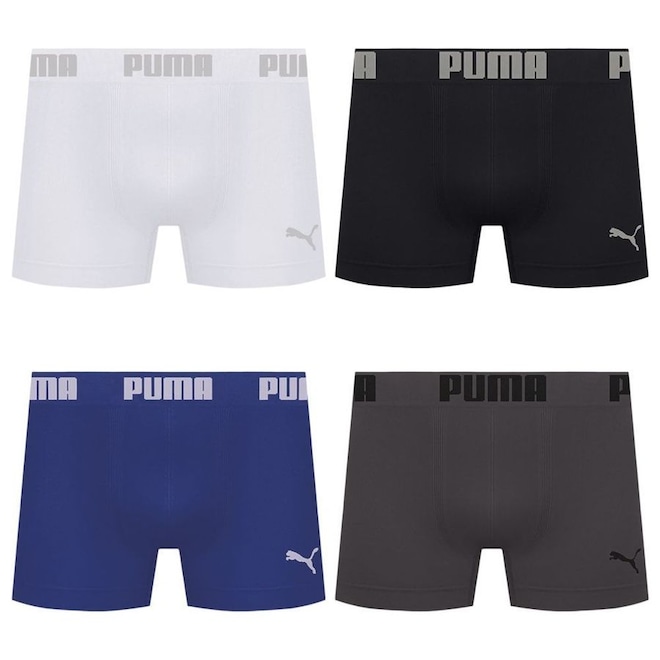 Kit 4 Cuecas Puma Boxer Sem Costura Masculina - Foto 1