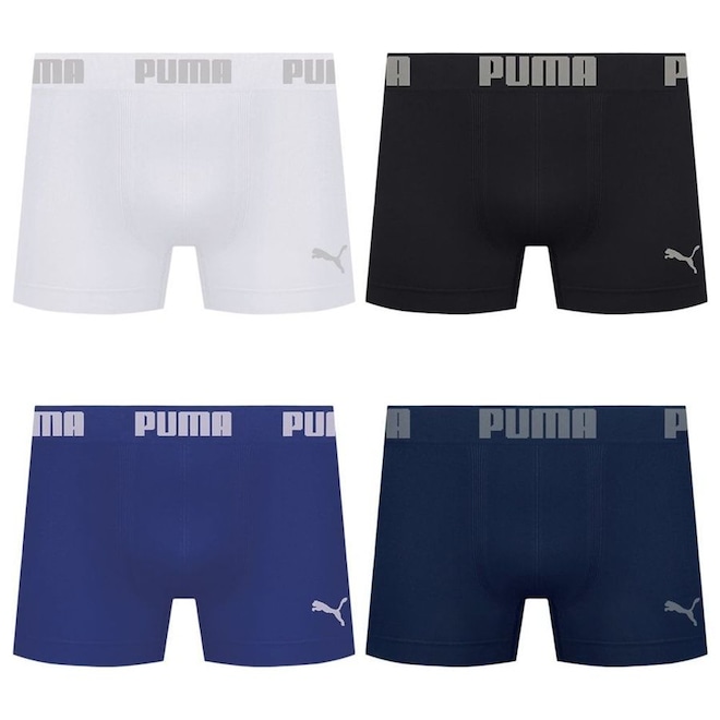 Kit 4 Cuecas Puma Boxer Sem Costura Masculina - Foto 1