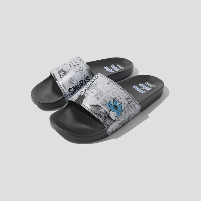 Chinelo Slide Lost + Smurfs Comics Masculino - Foto 1