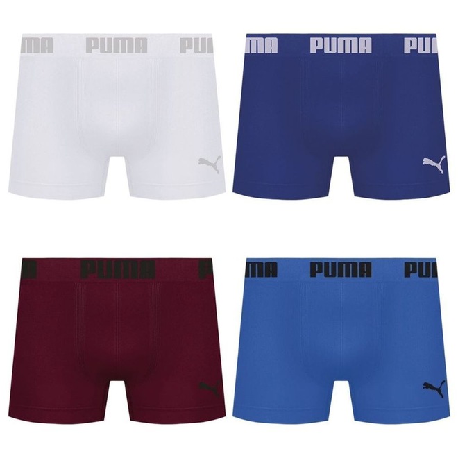 Kit 4 Cuecas Puma Boxer Sem Costura Masculina - Foto 1