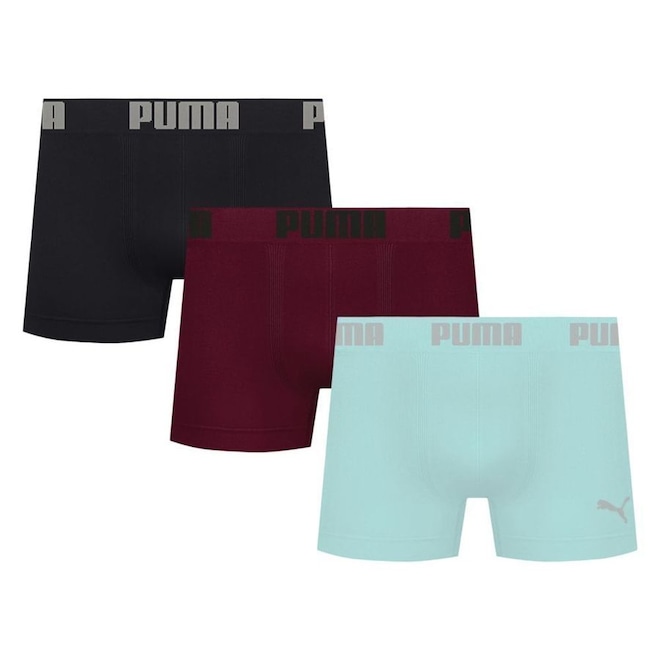 Kit 3 Cuecas Puma Boxer Sem Costura Masculina - Foto 1