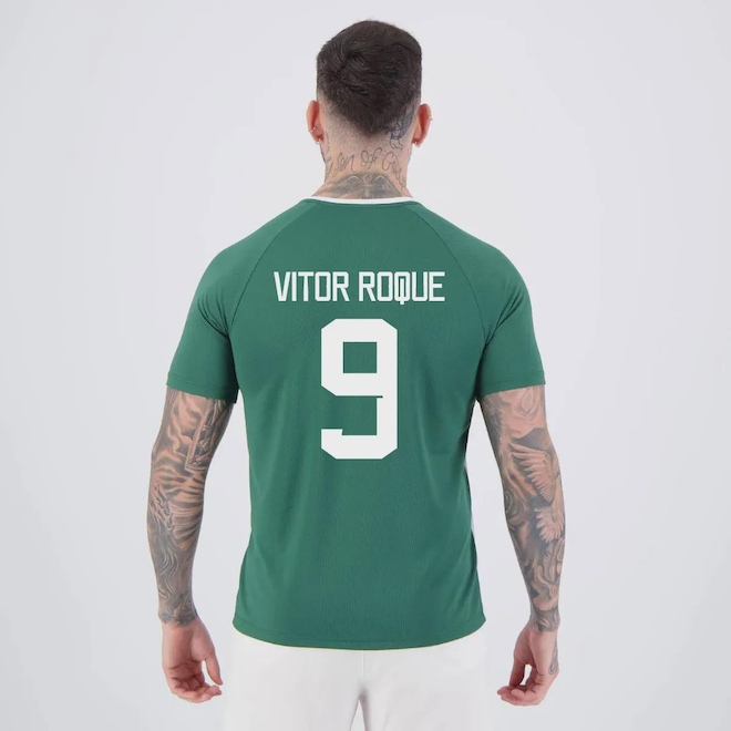 Camisa FutFanatics do Palmeiras Vitor Roque 9 Alviverde Masculina - Foto 1