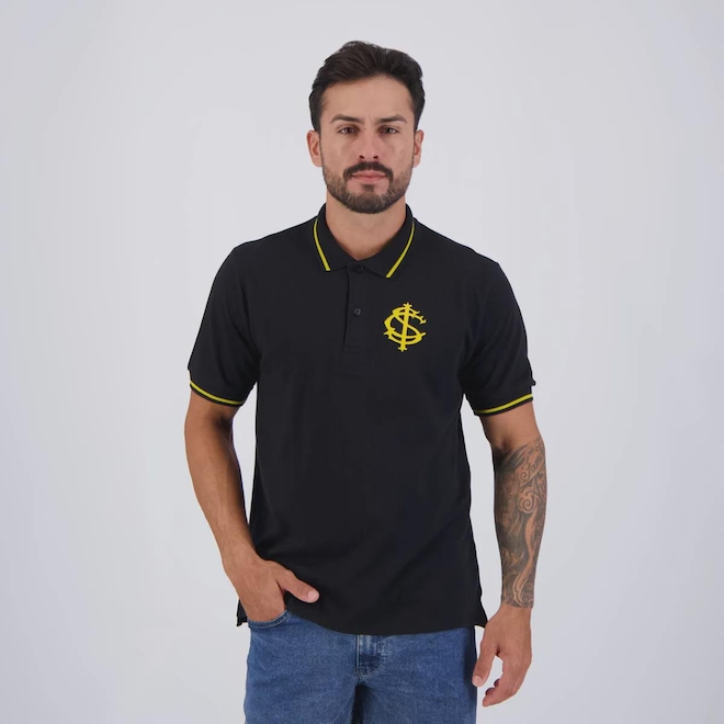 Camisa Polo Internacional Ouro FutFanatics Masculina - Foto 1