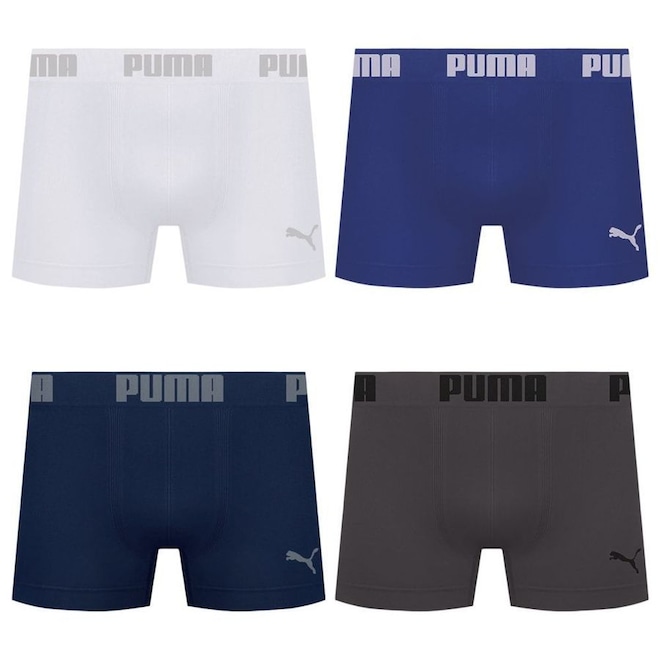 Kit 4 Cuecas Puma Boxer Sem Costura Masculina - Foto 1
