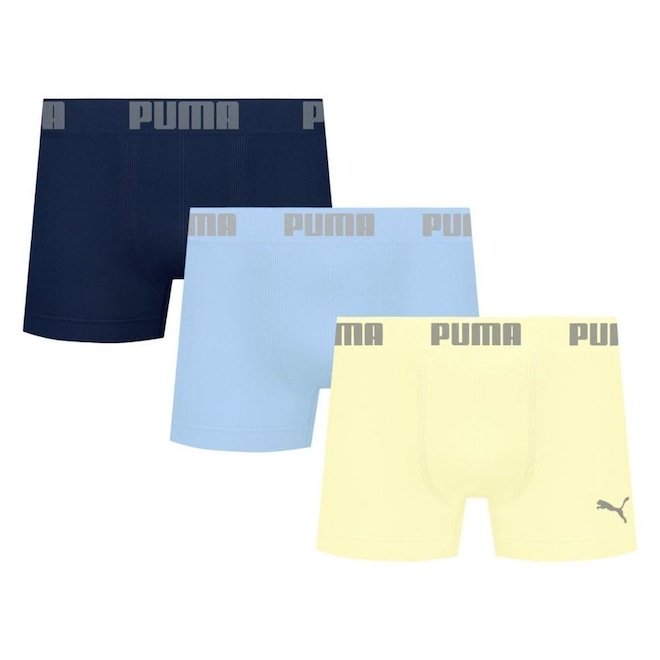 Kit 3 Cuecas Puma Boxer Sem Costura Masculina - Foto 1