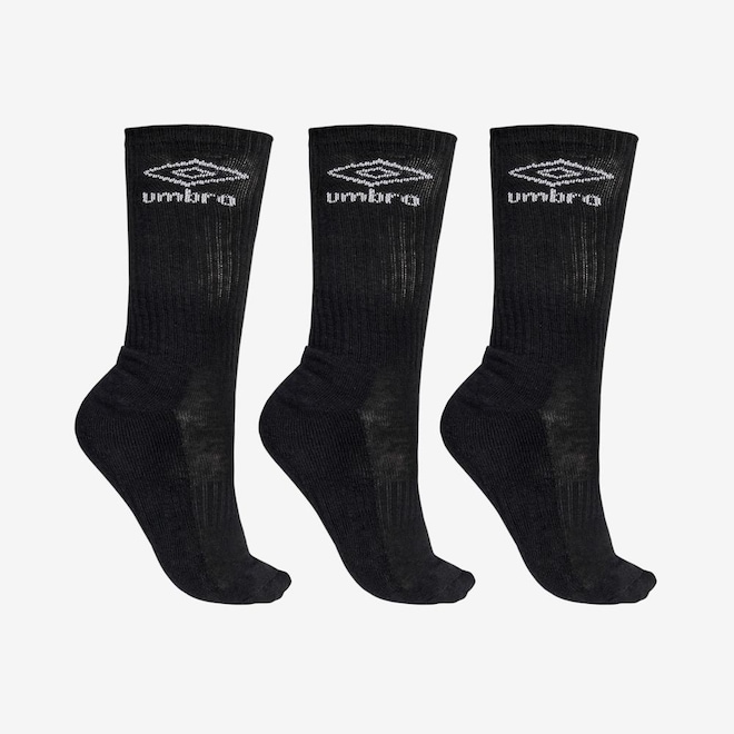 Meia Cano Longo Unissex Umbro Tripack Unisex - Foto 1