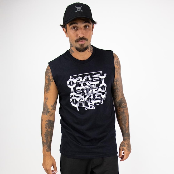 Camiseta Regata Oakley B1B Melted Metal Tank Masculina - Foto 1
