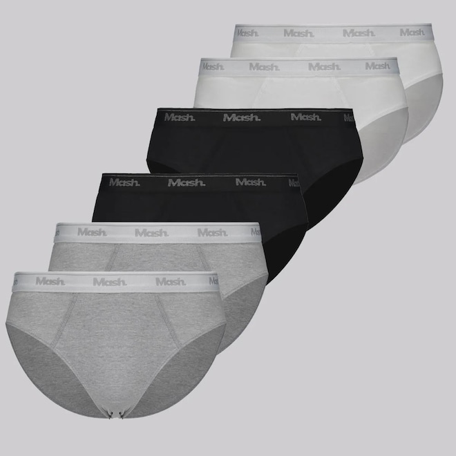 Cueca Slip Mash Algodão - 6 unidades - Foto 1