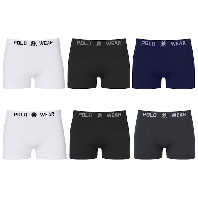 Cueca Boxer Polo Wear Basic - 6 unidades - Infantil - Foto 1