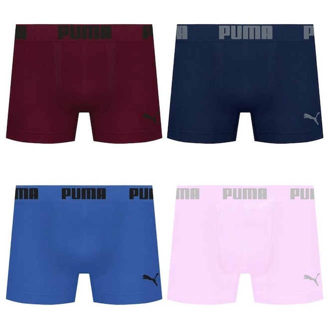 Cueca Puma Boxer Sem Costura - 4 unidades - Masculina - Foto 1