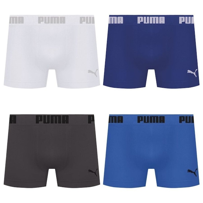 Cueca Puma Boxer Sem Costura - 4 unidades - Masculina - Foto 1
