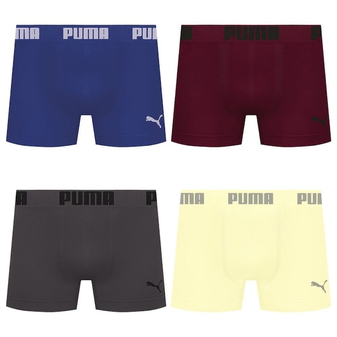 Cueca Puma Boxer Sem Costura - 4 unidades - Masculina - Foto 1