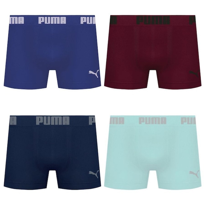 Cueca Puma Boxer Sem Costura - 4 unidades - Masculina - Foto 1