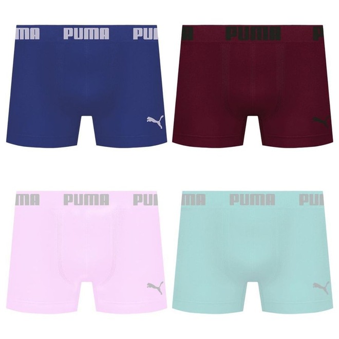 Cueca Puma Boxer Sem Costura - 4 unidades - Masculina - Foto 1