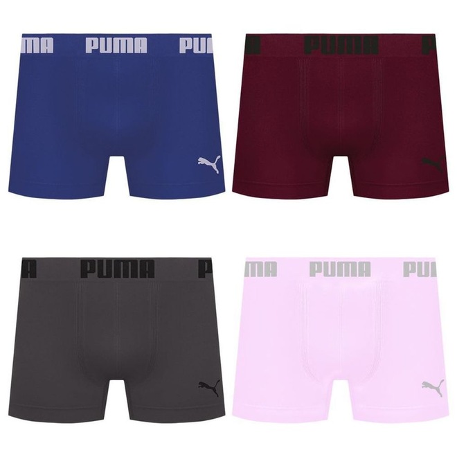 Cueca Puma Boxer Sem Costura - 4 unidades - Masculina - Foto 1