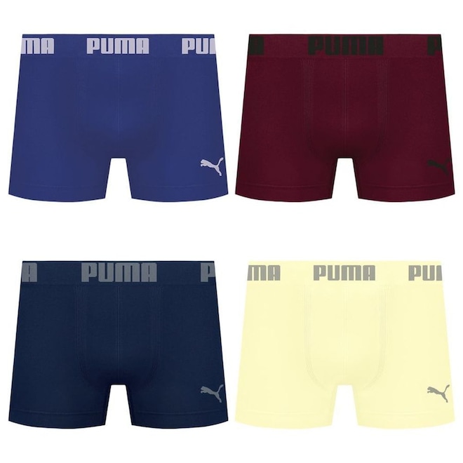 Cueca Puma Boxer Sem Costura - 4 unidades - Masculina - Foto 1