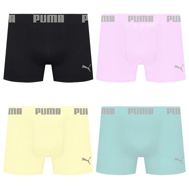 Cueca Puma Boxer Sem Costura - 4 unidades - Masculina - Foto 1