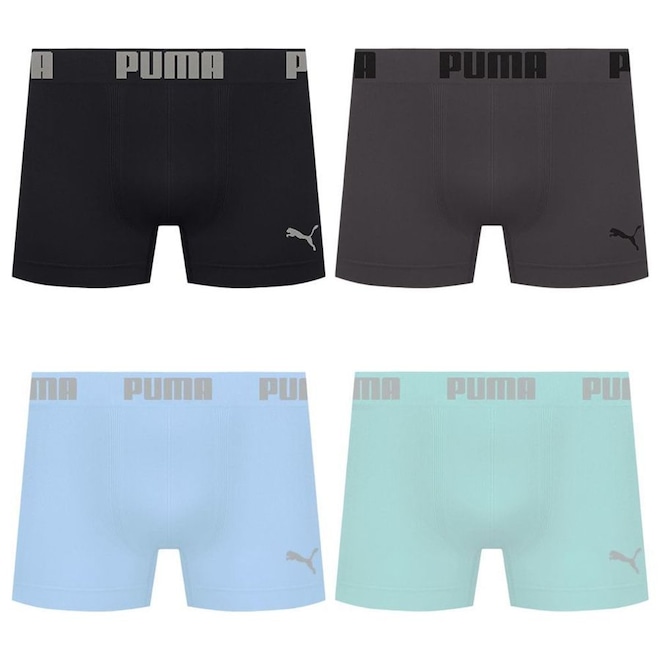 Cueca Puma Boxer Sem Costura - 4 unidades - Masculina - Foto 1