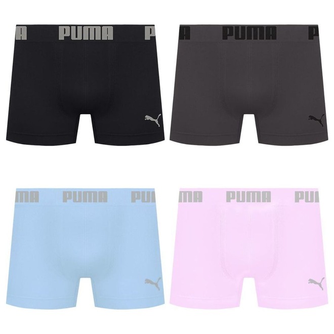 Cueca Puma Boxer Sem Costura - 4 unidades - Masculina - Foto 1