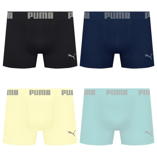 Cueca Puma Boxer Sem Costura - 4 unidades - Masculina - Foto 1