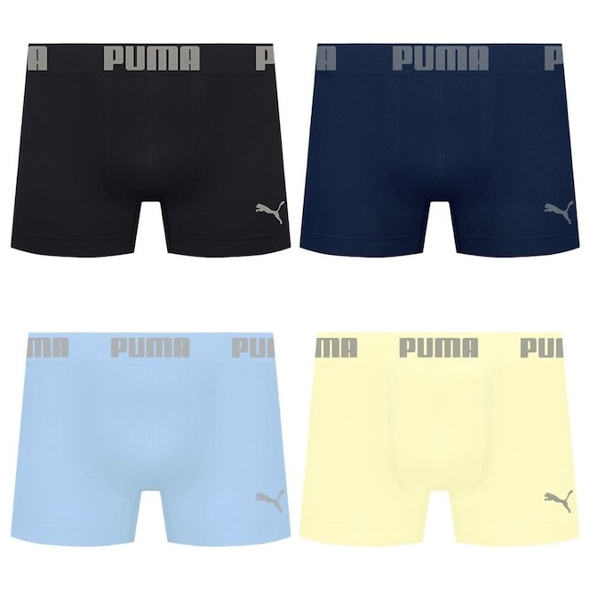 Cueca Puma Boxer Sem Costura - 4 unidades - Masculina - Foto 1