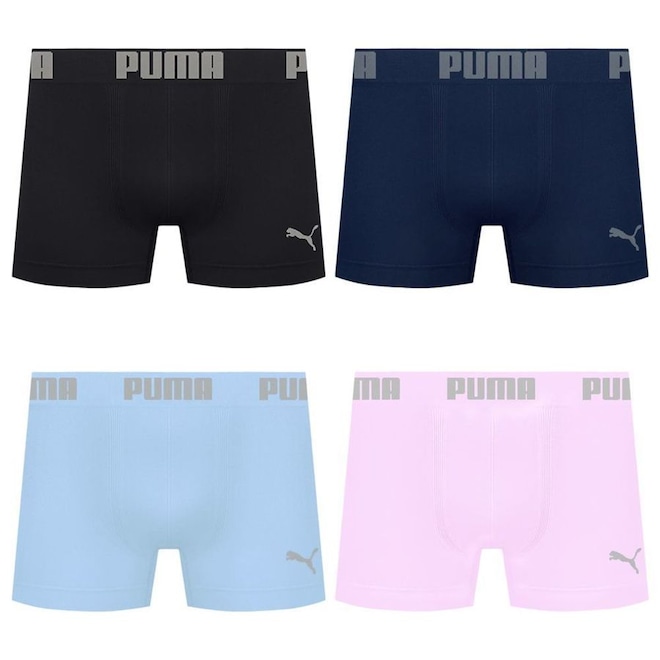 Cueca Puma Boxer Sem Costura - 4 unidades - Masculina - Foto 1