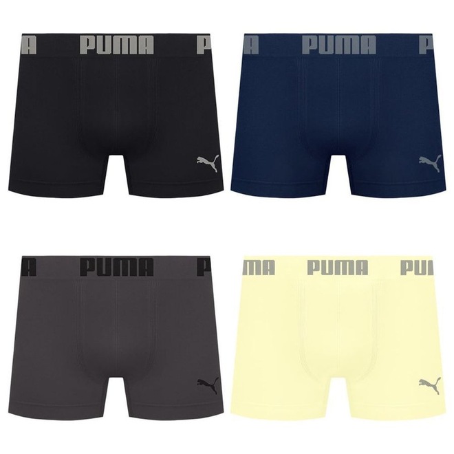 Cueca Puma Boxer Sem Costura - 4 unidades - Masculina - Foto 1