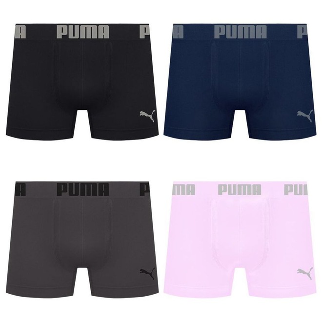 Cueca Puma Boxer Sem Costura - 4 unidades - Masculina - Foto 1
