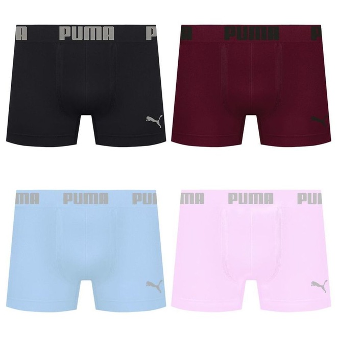 Cueca Puma Boxer Sem Costura - 4 unidades - Masculina - Foto 1