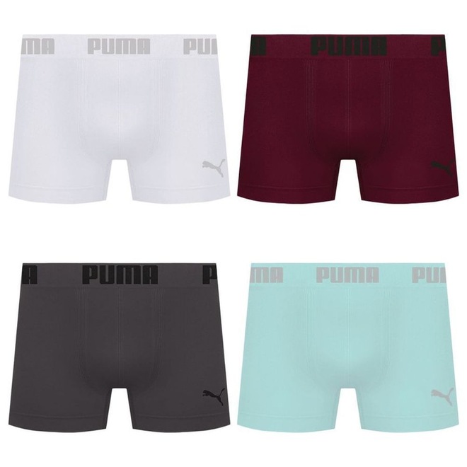 Cueca Puma Boxer Sem Costura - 4 unidades - Masculina - Foto 1
