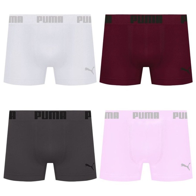 Cueca Puma Boxer Sem Costura - 4 unidades - Masculina - Foto 1