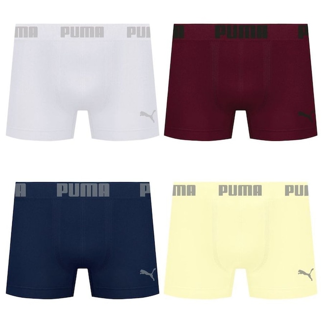 Cueca Puma Boxer Sem Costura - 4 unidades - Masculina - Foto 1