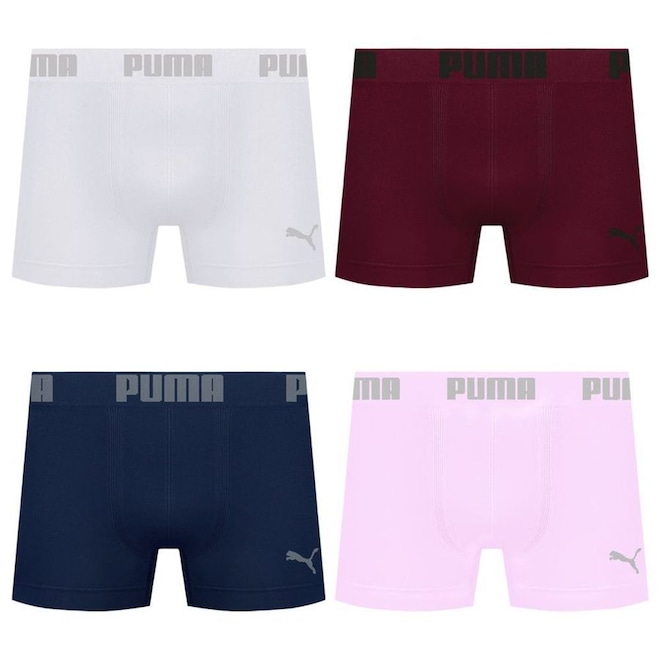 Cueca Puma Boxer Sem Costura - 4 unidades - Masculina - Foto 1