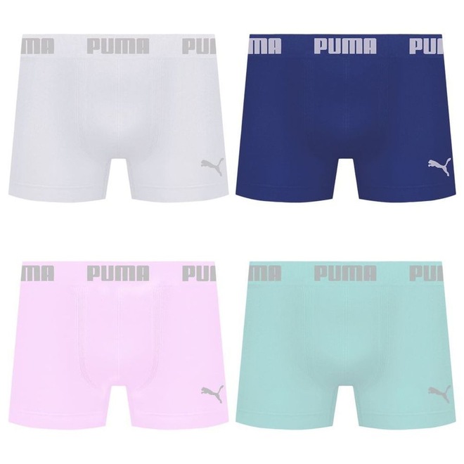 Cueca Puma Boxer Sem Costura - 4 unidades - Masculina - Foto 1