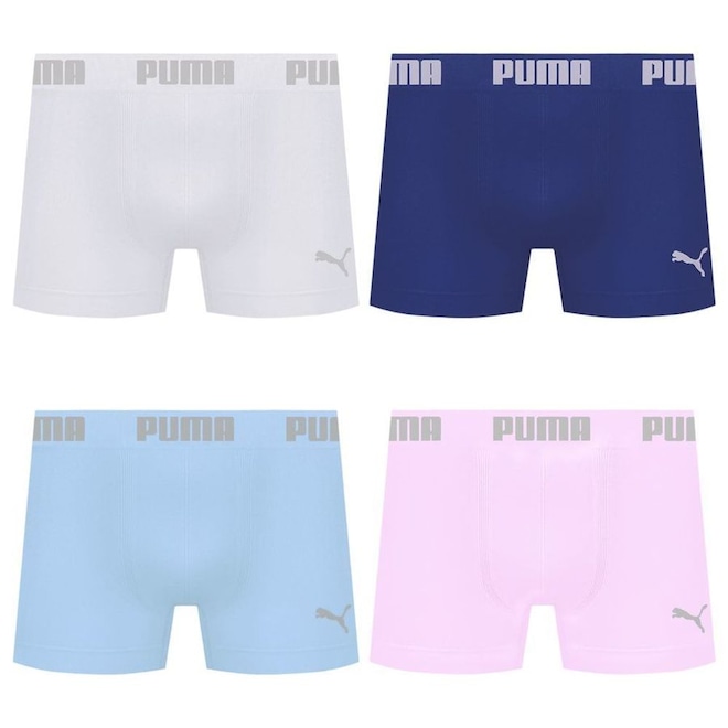 Cueca Puma Boxer Sem Costura - 4 unidades - Masculina - Foto 1