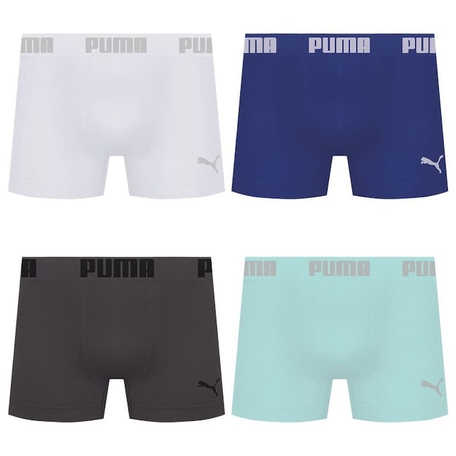 Cueca Puma Boxer Sem Costura - 4 unidades - Masculina - Foto 1