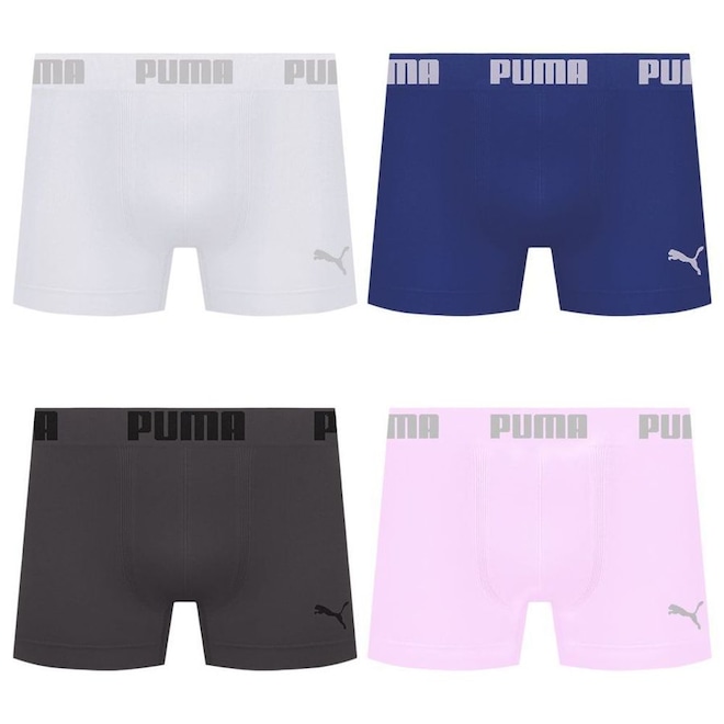 Cueca Puma Boxer Sem Costura - 4 unidades - Masculina - Foto 1