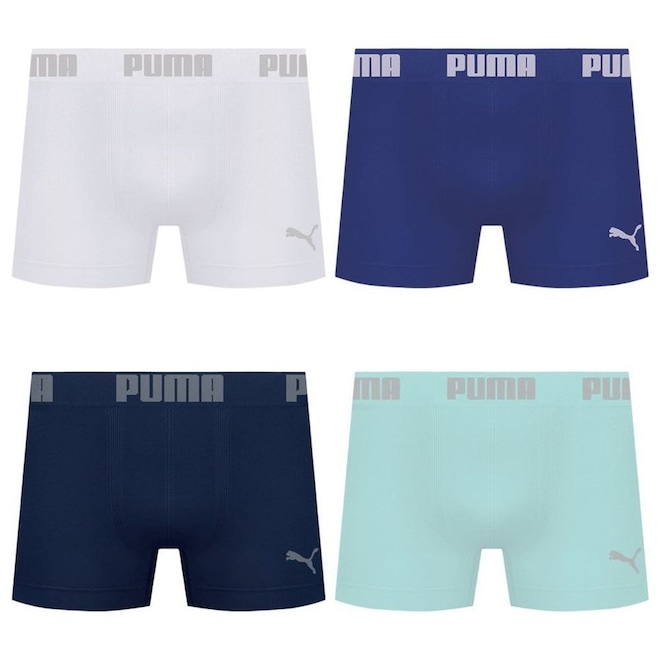 Cueca Puma Boxer Sem Costura - 4 unidades - Masculina - Foto 1