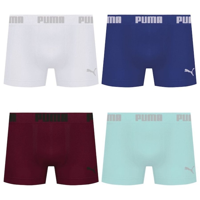 Cueca Puma Boxer Sem Costura - 4 unidades - Masculina - Foto 1