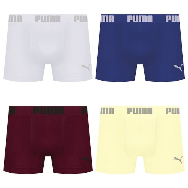 Cueca Puma Boxer Sem Costura - 4 unidades - Masculina - Foto 1
