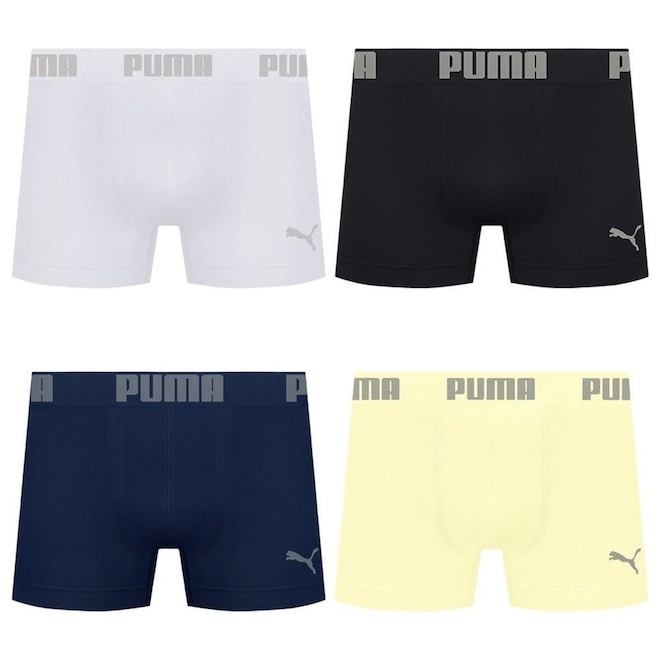 Cueca Puma Boxer Sem Costura - 4 unidades - Masculina - Foto 1