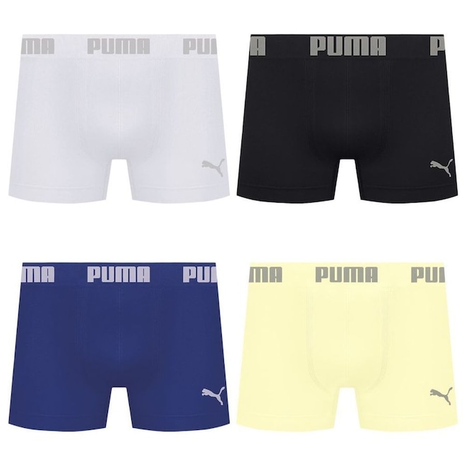 Cueca Puma Boxer Sem Costura - 4 unidades - Masculina - Foto 1