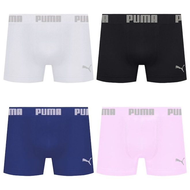 Cueca Puma Boxer Sem Costura - 4 unidades - Masculina - Foto 1