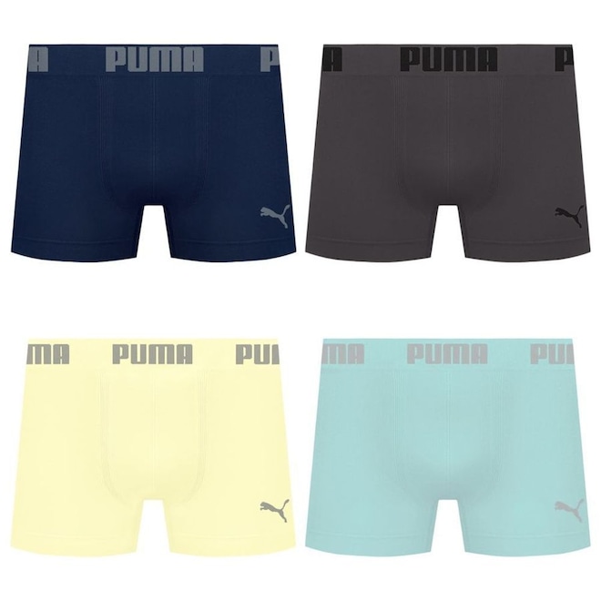 Cueca Puma Boxer Sem Costura - 4 unidades - Masculina - Foto 1