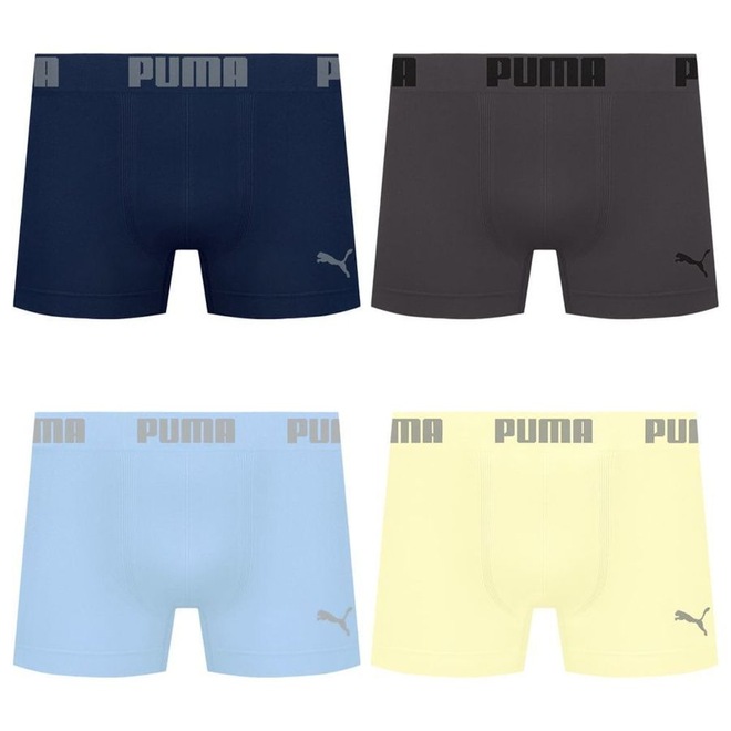 Cueca Puma Boxer Sem Costura - 4 unidades - Masculina - Foto 1