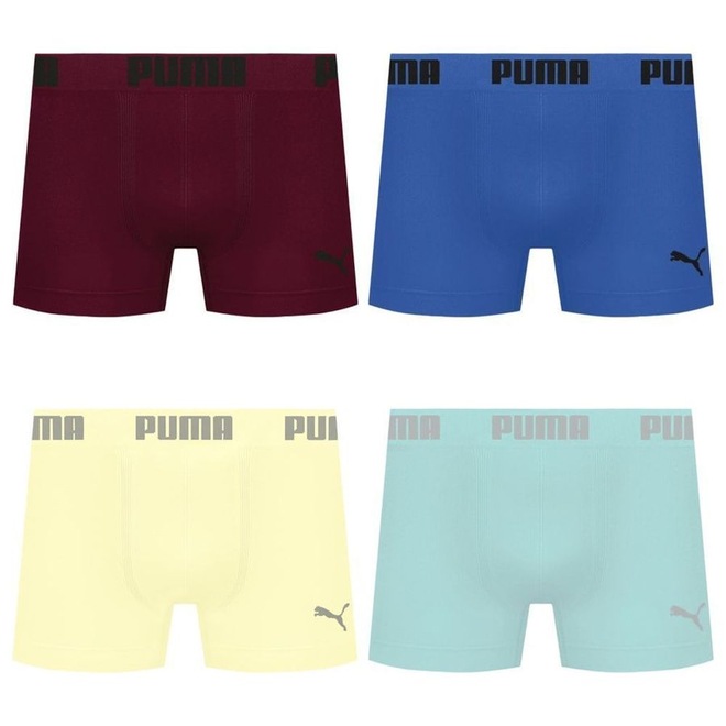 Cueca Puma Boxer Sem Costura - 4 unidades - Masculina - Foto 1