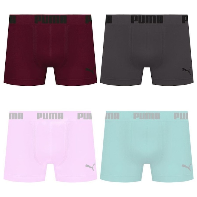 Cueca Puma Boxer Sem Costura - 4 unidades - Masculina - Foto 1