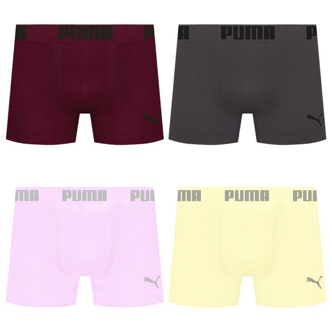 Cueca Puma Boxer Sem Costura - 4 unidades - Masculina - Foto 1
