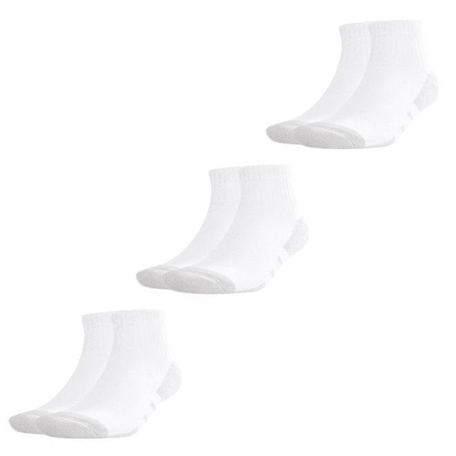 Meia Cano Médio adidas Quarter - 3 pares - Unissex - Foto 1