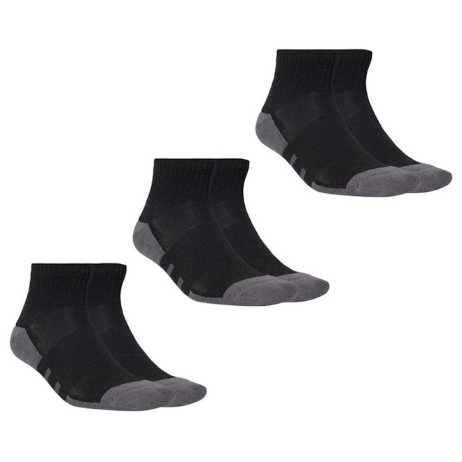 Meia Cano Médio adidas Quarter - 3 pares - Unissex - Foto 1